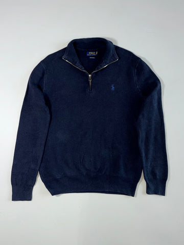 Polo Ralph Lauren Pima Cotton Quarter Zip Textured Knit Sweater –(S)