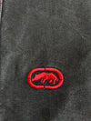 Vintage Rhino Ltd Black Denim Snap Shirt – Red Contrast Stitch Y2K (L)