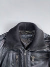 2000s Dolce & Gabbana mainline multi-pocket aviator flight leather bomber Jacket Sheepskin Leather  100% Authentic verified by LegitGrails Size (M)