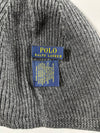 Vintage Polo Ralph Lauren Charcoal Grey Ribbed Wool Beanie (H:8.5 inches/W:17 inches)