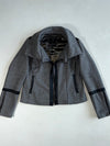 GUESS Los Angeles Grey Wool Moto Jacket – Faux Leather Trim, Zip Cuffs  Women’s (M)