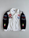 Lucky Strike BAR Honda F1 Racing Jacket, White & Black with Embroidered Sponsor Patches (L)