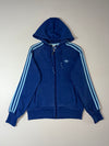 Vintage Adidas Originals Royal Blue Trefoil Zip Hoodie – Sky Blue 3 Stripes –  (S)