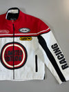 Vintage  Y2K Moto Racing Jacket “Limited Edition” Patch White Red Colourblock (L)