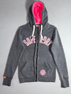 Superdry Grey & Neon Pink Applique Zip-Up Hoodie Women’s (S)