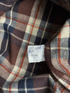 5th Street Premium Patch Embroidered Plaid Flannel Shirt – Brown/Navy (S)