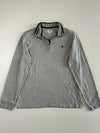 Timberland Regular Fit Quarter-Zip Long Sleeve Polo Sweatshirt — Heather Grey |(M)