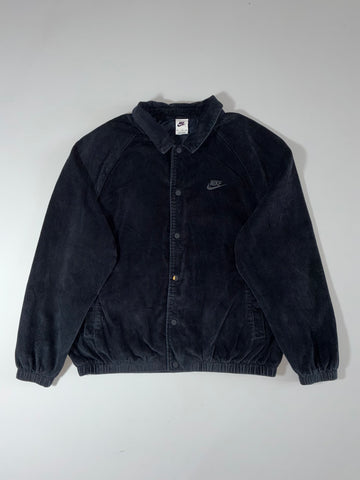 Nike Black Corduroy Snap-Button Jacket (2XL)