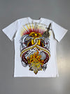 Vintage Christian Audigier Y2K Graphic Snake Fire T-shirt (L)