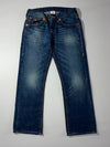 True Religion Ricky Straight Dark Wash Jeans (W:32) (L:38)