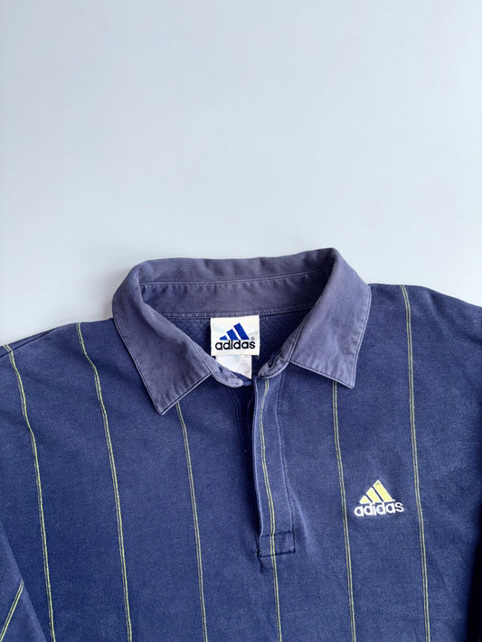 Adidas | Navy Striped Rugby Polo | (L)