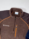 Columbia Brown & Navy Colorblock Quarter-Zip Fleece Pullover (M)