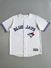 Majestic MLB Toronto Blue Jays White Button-Up Baseball Jersey Genuine Merchandise Size (L)