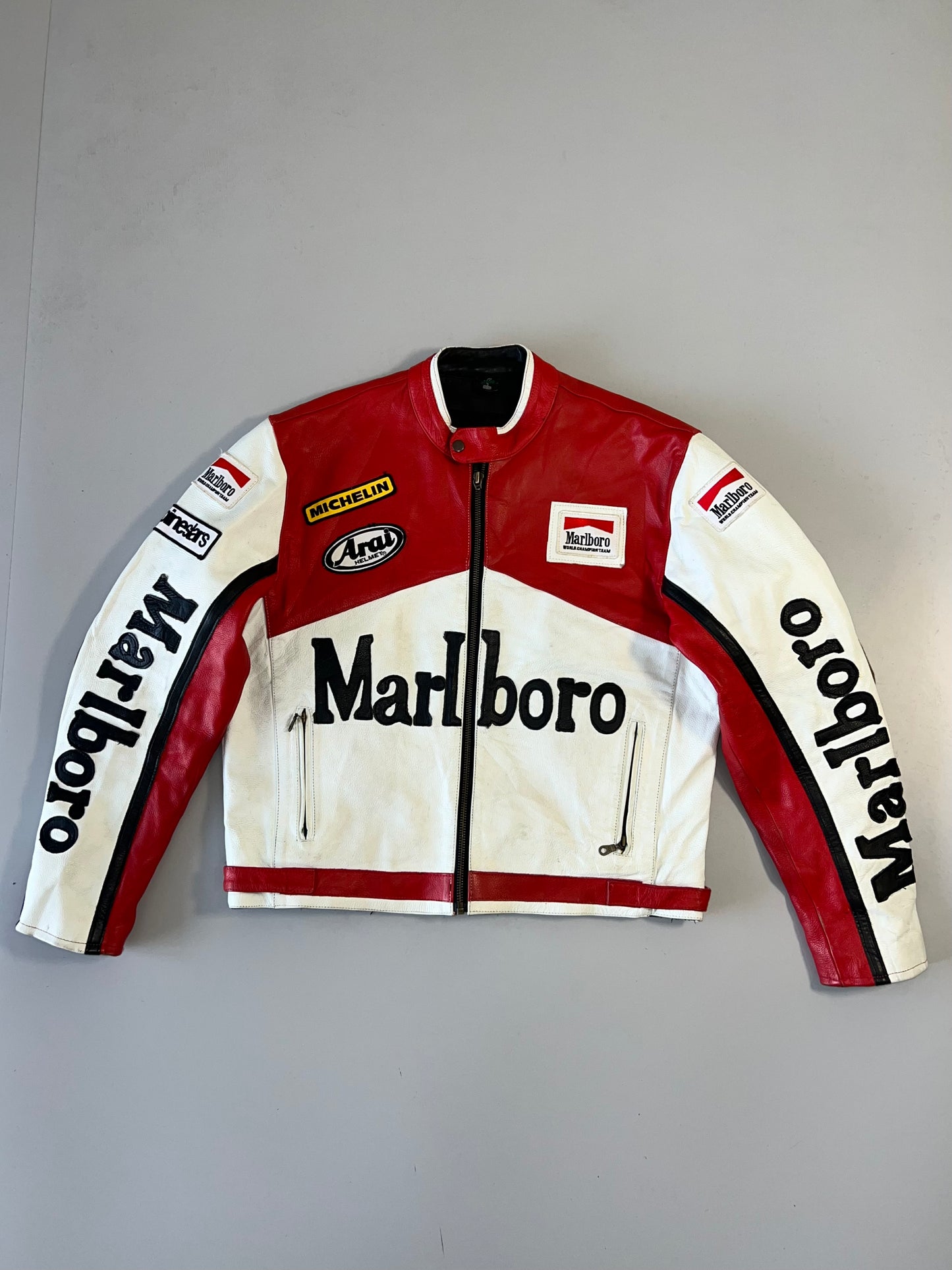 !                                                                                                                                                                                 Marlboro RARE F1 Racing Jacket in Ultra Premium Pure Leather (SUPER RARE) (L)