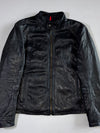 Strellson Black Leather Racer Jacket Swiss-Designed Moto Jacket with Red Zip Pull (M)