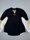 Reebok Sport Maska Colorblock Polyester Hockey Practice Jersey Black White Gold (XL/2XL)