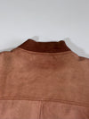 Vintage 90s Tan Brown Leather Bomber Jacket – Ribbed Collar & Cuffs (XL/2XL)