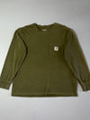 Carhartt WIP Olive Green Long Sleeve Pocket Tee (L)