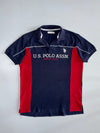 U.S. Polo Assn. Since 1890 Custom Fit Colorblock Panel Polo T-Shirt  Navy/Red (L)