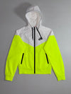 Nike Windrunner Colourblock Windbreaker – White/Volt Neon (S)