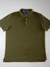 Tommy Hilfiger Olive Green Flag Logo Slim Fit Polo Shirt (2XL)