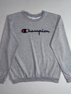 Champion Script Logo Crewneck Sweatshirt – Grey (L)