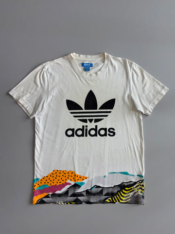 Adidas Originals | White Trefoil Abstract Print Tee (M)