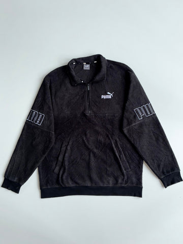 Puma Quarter-Zip Fleece Pullover – Black (XL)