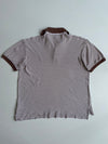 Tommy Hilfiger Brown & White Striped Polo Shirt (2XL)