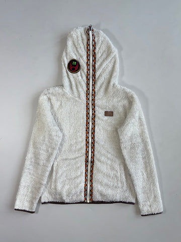 The North Face White Fluffy Fleece Zip Hoodie(S)