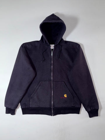 Carhartt Black Thermal-Lined Hooded Zip Sweatshirt (XL)
