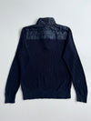Tommy Hilfiger Navy Quilted Yoke Quarter-Zip Knit Sweater (L)