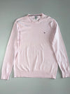 Hilfiger Denim Light Pink Crewneck Knit Sweater with Flag Logo (M)