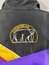 Vintage Y2K Choko Bear Puffer Jacket – Black/Purple/Yellow, Sherpa Collar (XL/2XL)