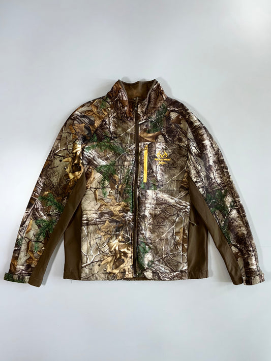 Realtree Xtra Camo Fleece-Lined Polyester Spandex Full-Zip Hunting Softshell Jacket (L)