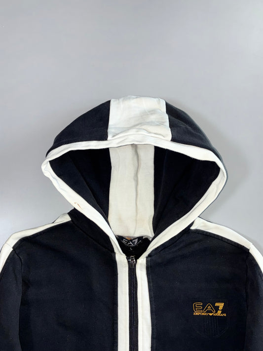 EA7 Emporio Armani Black & White Velour Track Jacket (S)