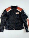 Harley-Davidson Racing Black, Orange & Cream Leather Jacket – Vintage Moto Racer (M)