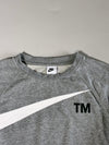 Nike Swoosh Grey Big Logo Crewneck Sweatshirt – "TM" Print(M)