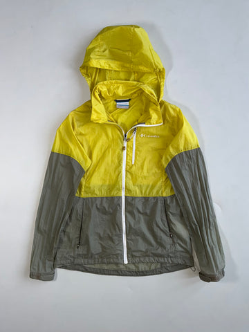Columbia Yellow & Olive Colour-Block Hooded Windbreaker Women’s (Xs)