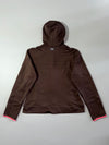 Y2K Adidas Brown & Pink Fleece-Lined Zip-Up Hoodie Women's (S)