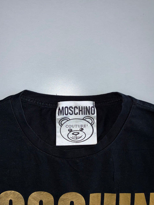 Moschino Couture Porky Pig Gold Foil Logo Embroidered Tee
Black Made in Italy 2018 (M)