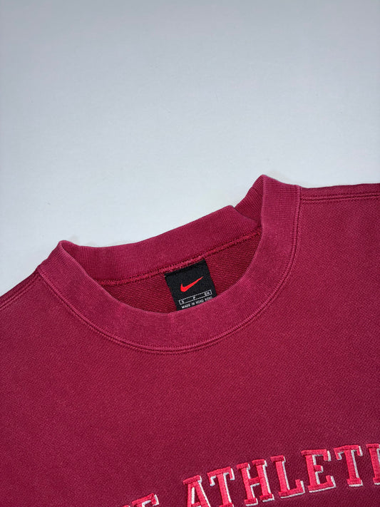 Nike Athletics Embroidered Crewneck Sweatshirt in Maroon (M)