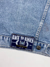 Vintage Back To Basics Biker Patch Denim Vest – Kaiserslautern – Light Wash (2XL)