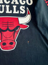 NBA Official Chicago Bulls Bull Logo Sleeve Print Black 100% Cotton Long Sleeve T-Shirt (L)