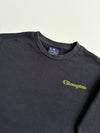 Vintage Champion Black Neon Script Logo Crewneck Sweatshirt (XS)