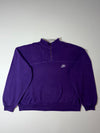 Vintage 90s Nike Purple Half Zip Sweatshirt, Made in Portugal (2XL/3XL)