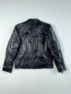 Eagle Square Black Leather Café Racer Jacket (M)