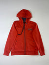 Evisu Jeans Rust Orange Full-Zip Hoodie – Denim-Lined Hood (S)