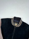 Colebrook & Co Black Suede Varsity Bomber with Taupe Nubuck Sleeves (XL/2XL)