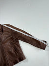 Vintage Polo Ralph Lauren Brown Leather Zip Jacket (S/M)